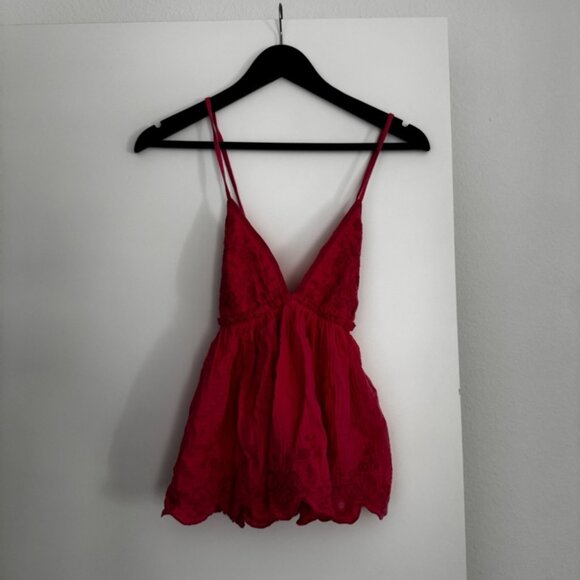 Free People Pink Flowy Embroidered Floral Lace Cami - Size S - Picture 4 of 7